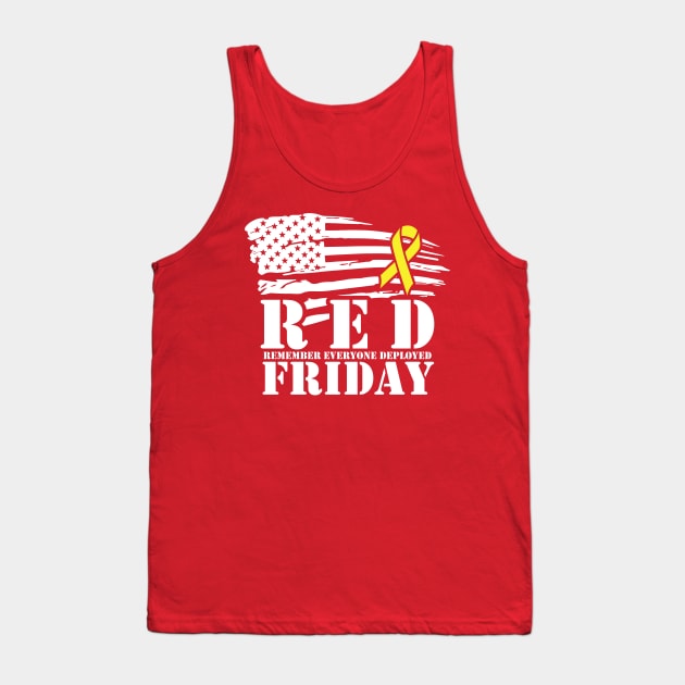 RED Friday - Flag and Ribbon Tank Top by Submarine Sweethearts